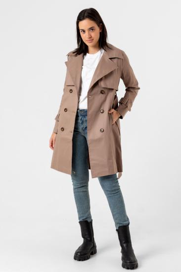 Pastelastore Esnek Pamuk Gabardin Midi (95cm) Astarsız Kadın Trençkot 1118