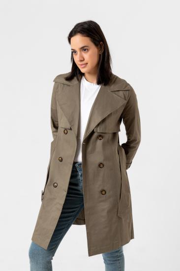 Pastelastore Esnek Pamuk Gabardin Midi (95cm) Astarsız Kadın Trençkot 1118