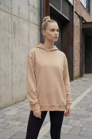 Pastelastore Pamuklu Kapüşonlu 2 İplik Baharlık Oversize Sweatshirt