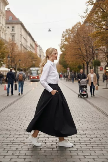 Volanlı Uzun (94cm) Etek 1170