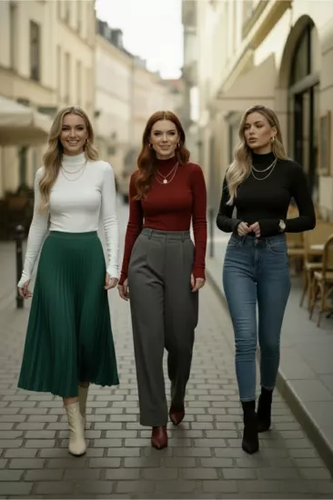 3’lü Parmak Geçmeli Kadın Body Seti