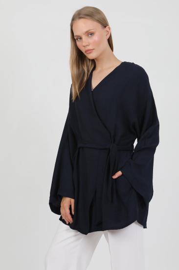 Doğal Viskon Kumaş Cepli Kemerli Kadın Kimono