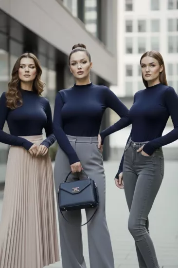 3’lü Parmak Geçmeli Kadın Body Seti