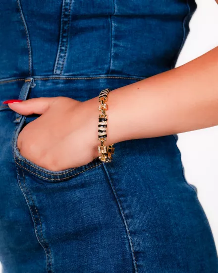 Tigres Zirkon Taşlı Altın Kaplama Bileklik