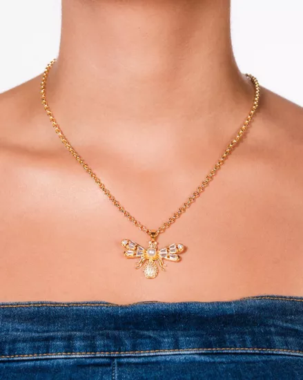 Arish Kolye – 14 Ayar Altın Kaplama Arı Figürlü