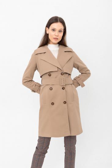 Pastelastore %100 Pamuk Gabardin Midi (95cm) Astarlı Kemerli Kadın Trençkot 1113