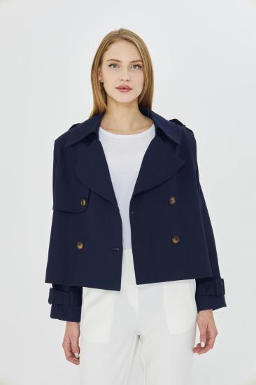 %100 Pamuk Oversize Crop Kısa Trençkot 1122