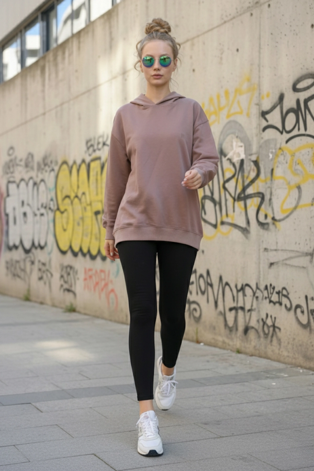Pastelastore Pamuklu Kapüşonlu 2 İplik Baharlık Oversize Sweatshirt