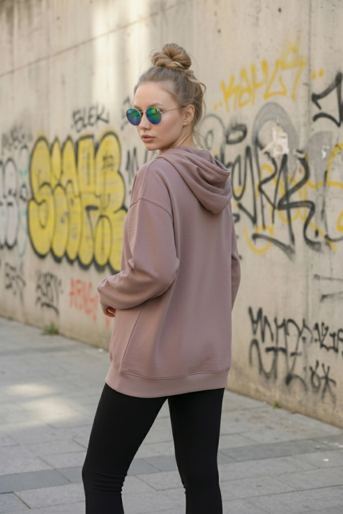 Pastelastore Pamuklu Kapüşonlu 2 İplik Baharlık Oversize Sweatshirt
