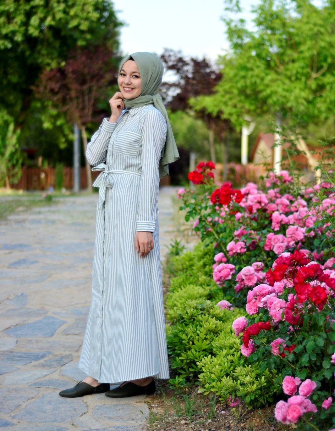 Düğmeli Pamuklu Elbise